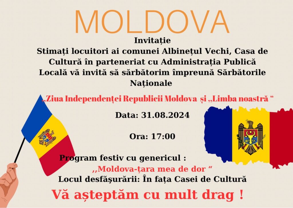 Invitație la Sărbătorile Naționale în Comuna Albinețul Vechi