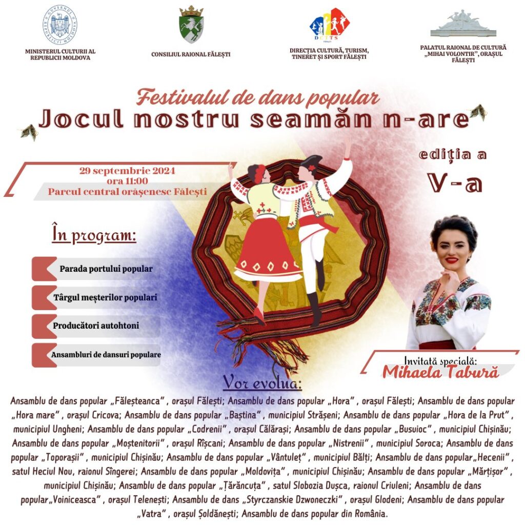 Sărbătoarea folclorului la Fălești: Festivalul „Jocul nostru seamăn n-are”, ediția a V-a